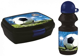 Детски комплект за храна Derform - С вместимост на бутилката 330 ml, от серията Football — 82315