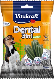 Дентални лакомства за кучета 3 в 1 Vitakraft Dental Fresh S - 120 г