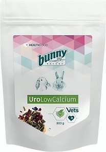 Храна за мини зайчета в подкрепа на уринарния тракт bunny Nature UroLowCalcium - 800 г, с ниско съдържание на калций, от серията HealthFood