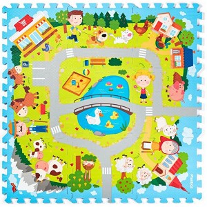 Ферма - Детски пъзел-килим от 9 меки части — Woodyland 91651