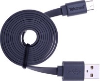 Кабел USB A male към USB micro C male Polyflame Tekmee - 1 m - 