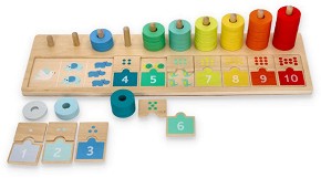 Дървена низанка Lelin Toys - Уча се да броя до 10 — L10327