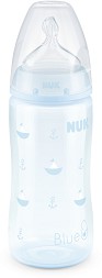 Бебешко шише NUK Temperature Control Rose & Blue - 300 ml, от серията First Choice+, 0-6 м - шише