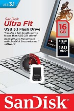 USB 3.1   16 GB SanDisk Ultra Fit - 