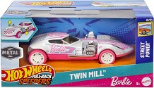 Метална количка Барби Twin Mill - Mattel - С pull-back механизъм. от серията Hot Wheels — HPT04