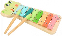 Дървен ксилофон Tooky Toy - Веселият крокодил - Детски музикален инструмент — TF570