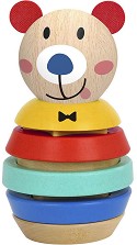 Дървена кула сортер Tooky Toy - Мече — TF187