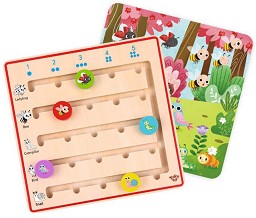 Игра за броене - Птички и насекоми - Детска дървена образователна игра — Tooky Toy TL776