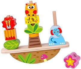 Дървена балансираща низанка Tooky Toy - Животни — TY278A