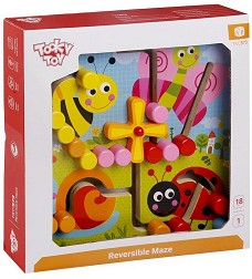 Дървен лабиринт Tooky Toy - Насекоми — TKC573