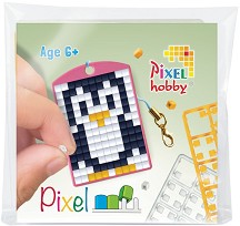 Мозайка ключодържател с пиксели Пингвин - Pixelhobby - Творчески комплект — 23104