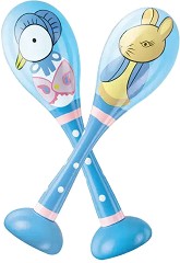 Дървени маракаси - Orange Tree Toys - 2 броя на тема Зайчето Питър — OTT14889