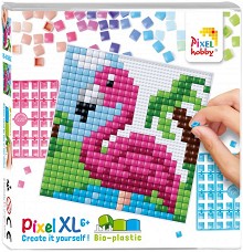 Мозайка с пиксели XL Фламинго - Pixelhobby - Творчески комплект — 41037-Flamingo2