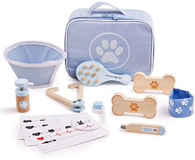 Детски дървен комплект Joueco - Малкият ветеринар - С аксесоари — Bigjigs Toys 33002