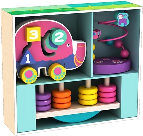 Дървено слонче, лабиринт и низанка — Smart Baby ACT17