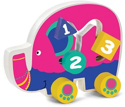 Дървена играчка на колелца с лабиринт - Слонче — Smart Baby ACT123