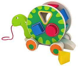 Дървен сортер за дърпане - Костенурка — Smart Baby ACT152