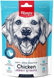Натурални лакомства за кучета Wanpy Jerky Strips - 100 г, с пилешко