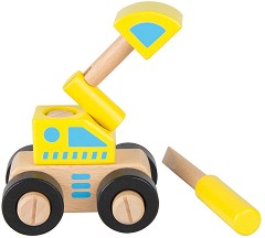 Дървена играчка за сглобяване iWood - Екскаватор — 13007