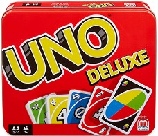 Уно - Deluxe - Семейна настолна игра с карти — Mattel 173033