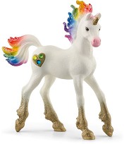 Фигурка на еднорог жребче Цветно сърце - Schleich - От серията Bayala — 70727