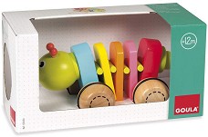 Дървена играчка за дърпане Гъсеница - Goula — 53454
