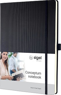 Тефтер Sigel - 21,3 × 29,5 × 2 см, на редове от серията Conceptum