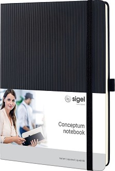 Тефтер Sigel - 18 × 24 × 2 см, на квадратчета от серията Conceptum
