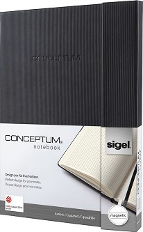 Тефтер с магнит Sigel - 20,7 × 28 см, на квадратчета от серията Conceptum