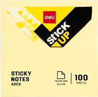Самозалепващи листчета в пастелни цветове Deli - 100 листчета с размери 7.6 x 7.6 cm от серията Stick Up - 