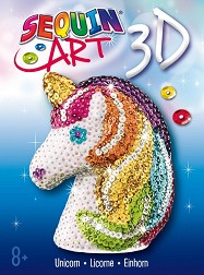 Декорирай с пайети 3D фигурка Еднорог - Sequin Art - Творчески комплект — 2113
