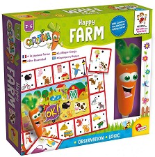 Веселата ферма - Пъзел-игра с писалка от серията Carotina — Lisciani Giochi