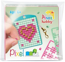 Мозайка ключодържател с пиксели Сърце - Pixelhobby - Творчески комплект — 23123