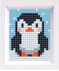 Мозайка с пиксели и рамка Пингвин - Pixelhobby - Творчески комплект — 12073