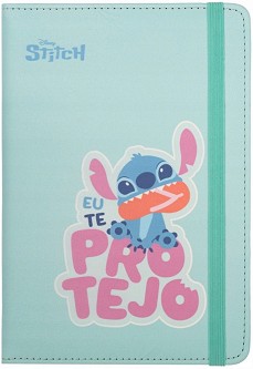 Тетрадка с широки редове с ластик Stitch - Формат A5 с 80 листа на тема Стич