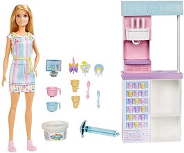 Кукла Барби Mattel - Магазин за сладолед - От серията Barbie — HCN46