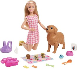 Кукла Барби Mattel - Новородени кученца - От серията Barbie — HCK75