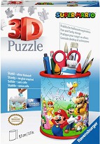 Моливник - Супер Марио - 3D пластмасов пъзел от 54 елемента на тема Супер Марио — Ravensburger 11255