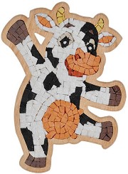 Каменна мозайка Танцуваща крава - Neptune Mosaic - С размери 26.5 х 18.5 cm
