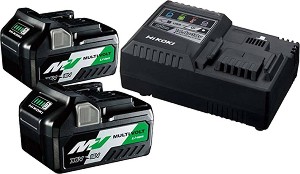 Акумулаторна батерия и зарядно HiKOKI (Hitachi) 36 / 18 V, 4 / 8 Ah - 2 батерии от серия Multi Volt - батерия