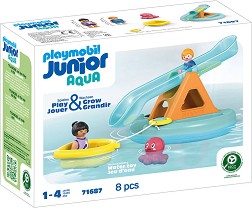 Playmobil Junior - Водна пързалка с лодка — 71687