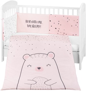 Бебешки спален комплект 3 части с обиколник Kikka Boo EU Style - За легла 60 x 120 или 70 x 140 cm, от серията Bear With Me - продукт