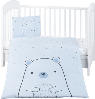 Бебешки спален комплект 3 части Kikka Boo - За легла 60 x 120 и 70 x 140 cm, от серията Bear With Me - продукт