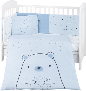 Бебешки спален комплект 6 части Kikka Boo - За легла 60 x 120 или 70 x 140 cm, от серията Bear With Me - продукт