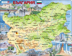 Карта на България - Образователен пъзел от 75 части в нестандартна форма — Larsen K52