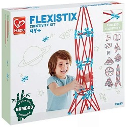 Детски бамбуков конструктор HaPe 10 в 1 - От серията Flexistix — 5565