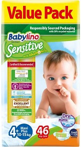  Babylino Sensitive 4+ Maxi Plus - 46 ,   10-15 kg - 