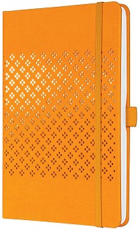 Тефтер Sigel Mango orange - 13,5 × 20.3, с редове от серията Jolie