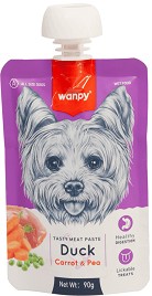 Пауч за кучета Wanpy - 90 г, с патешко, моркови и грах