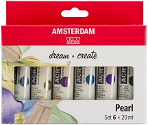 Акрилни бои Royal Talens Standart - Перлени цветове - 6 цвята x 20 мл от колекцията Amsterdam